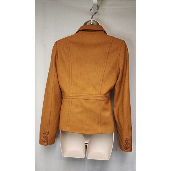 Fossil Womens Single Breasted Jacket Blazer Yellow Mustard Notch Lapel Size S - Picture 5 of 8